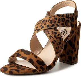 Trary Chunky Heels - Black, Red, Brown Sandals for Women's Homecoming & Prom - Comfortable High Heels with Elastic Ankle Strap