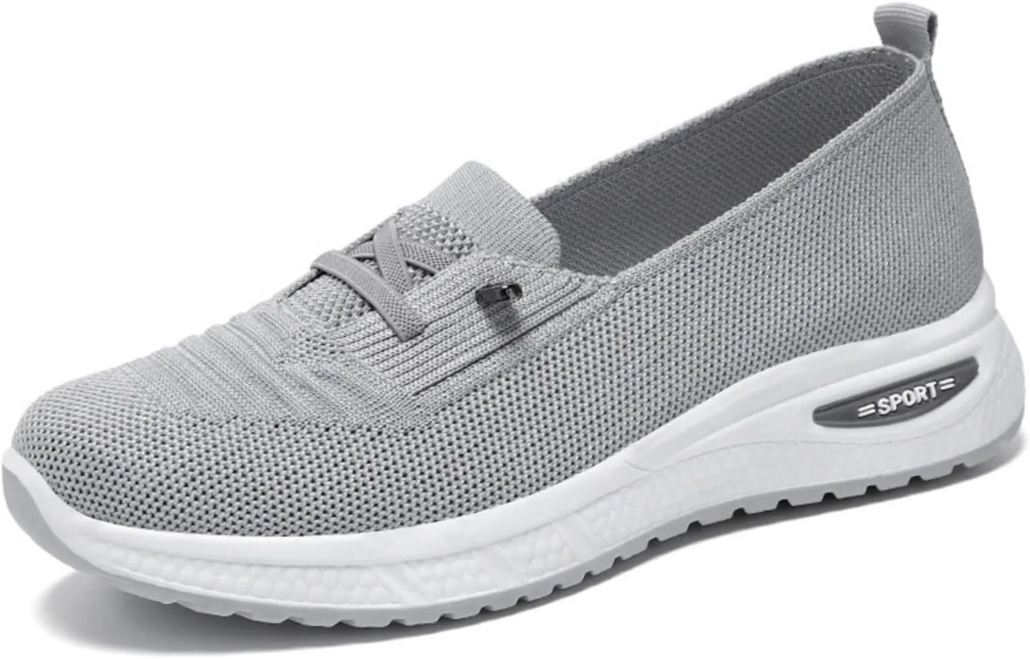 Women Walking Shoes Slip On Orthopedic Sneakers Woven Breathable Soft Slip On Arch Support Shoes Running Jogging Sneaker Lightweight Wide Width Non-Slip Shoe