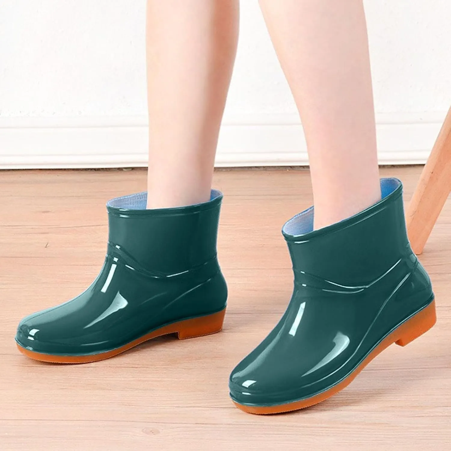 Women Waterproof Rain Boots Work Ankle Boots Rubber Non-slip Garden Shoes Car Wash Footwear for Lawn Care,Gardening