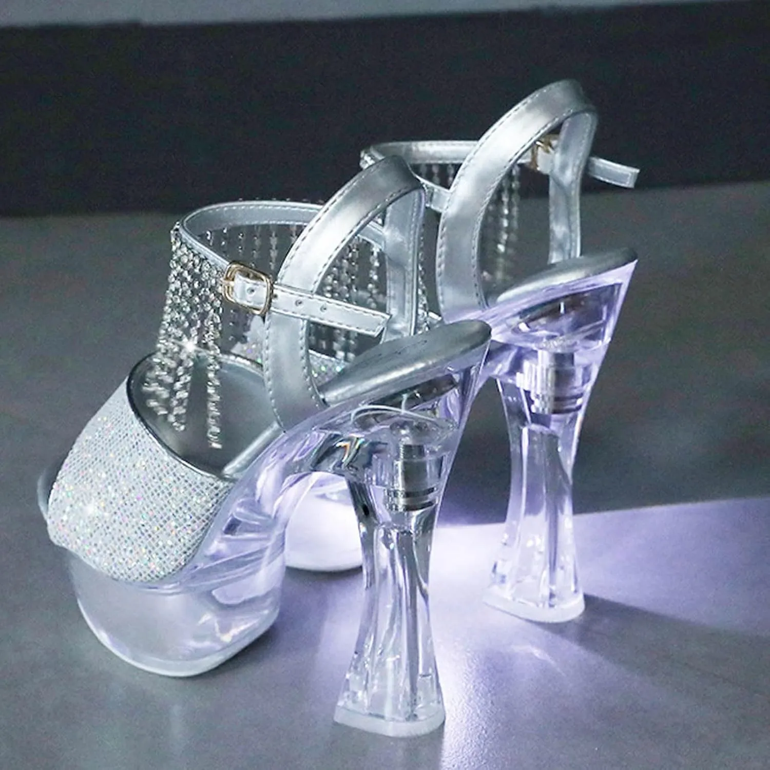 Women'S Chunky Block Heels Open Toe Chunky Heel Sandals High Heel Men Platform Party High Heels Plus Size Unisex