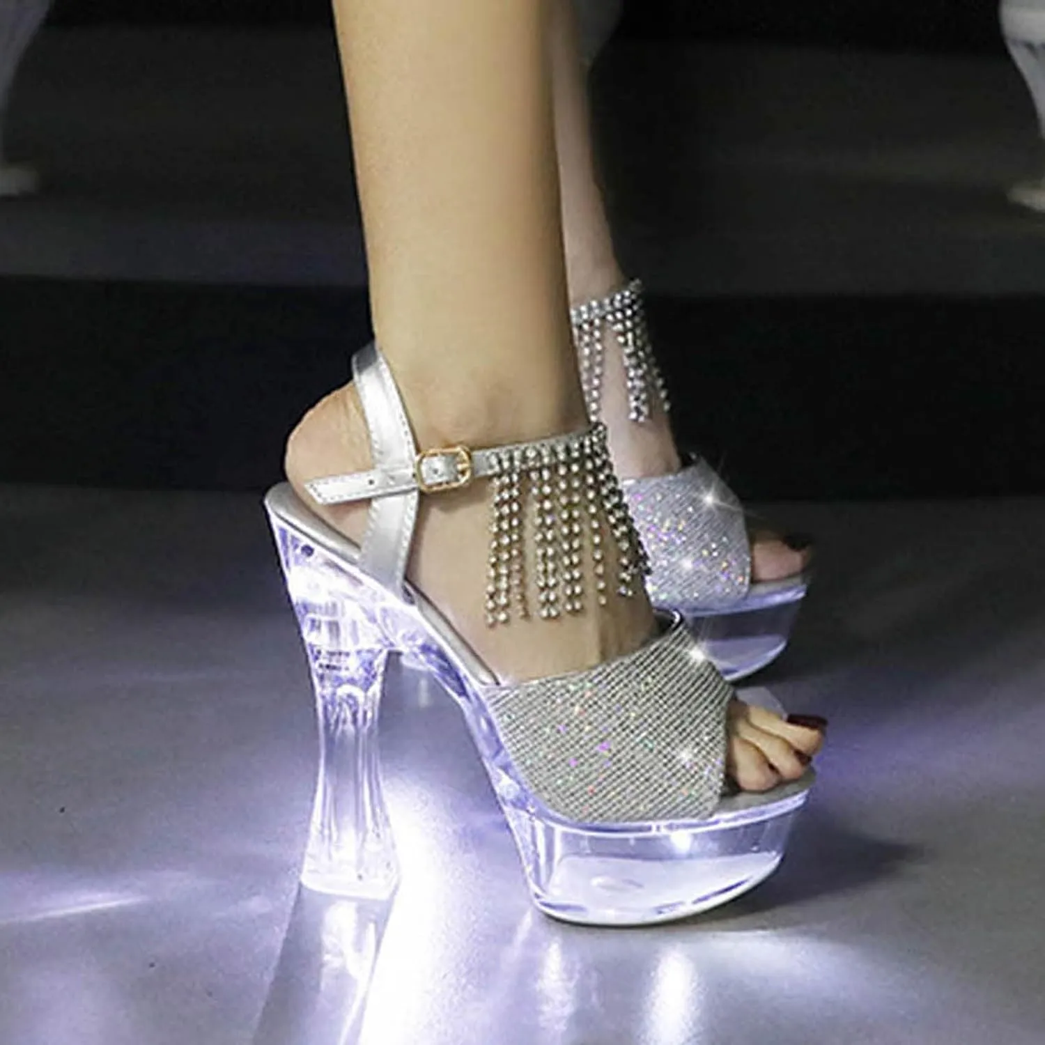 Women'S Chunky Block Heels Open Toe Chunky Heel Sandals High Heel Men Platform Party High Heels Plus Size Unisex