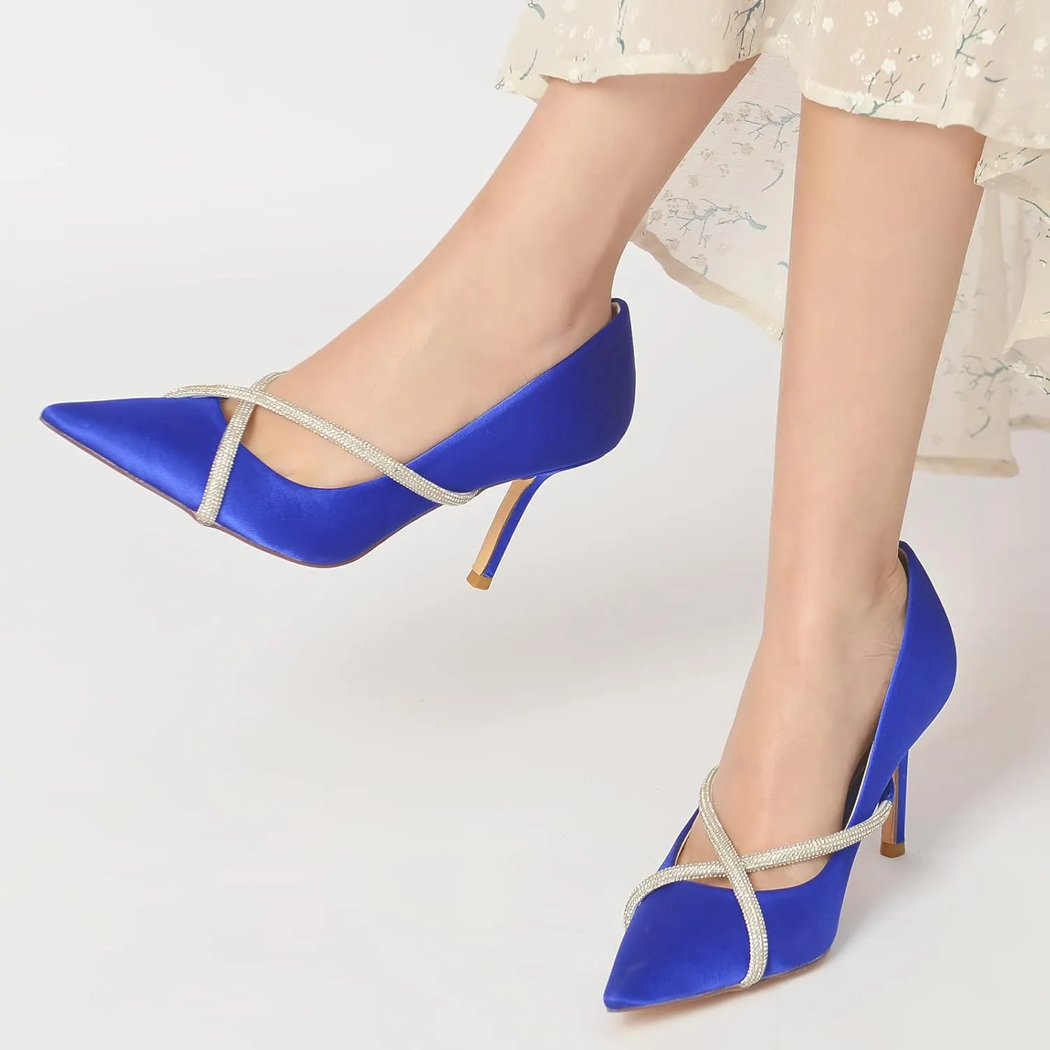 Women's Classic Closed Pointed Toe Stiletto High Heels Pumps Shoes for Party Evening Wedding