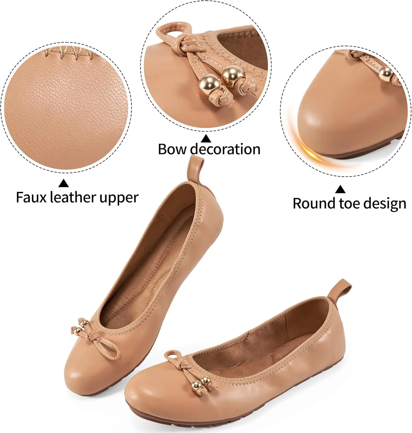 Womens Flats Ballet for Work: Dress Comfortable Walking Flat - Casual Ladies Wedding Shoe