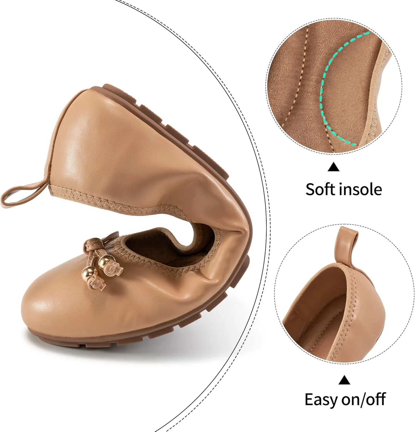 Womens Flats Ballet for Work: Dress Comfortable Walking Flat - Casual Ladies Wedding Shoe