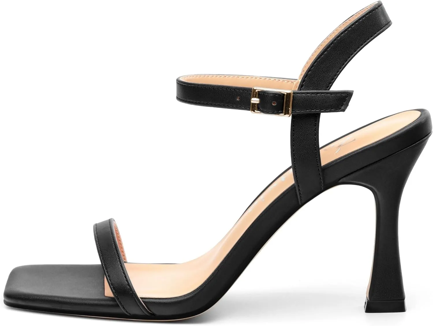 Womens Heels Sandals, Sexy Strappy Stiletto High Heel Sandals for Women Open Square Toe Adjustable Buckle Ankle Strap High Heel Sandals Prom Dress Pumps 3.35 Inch