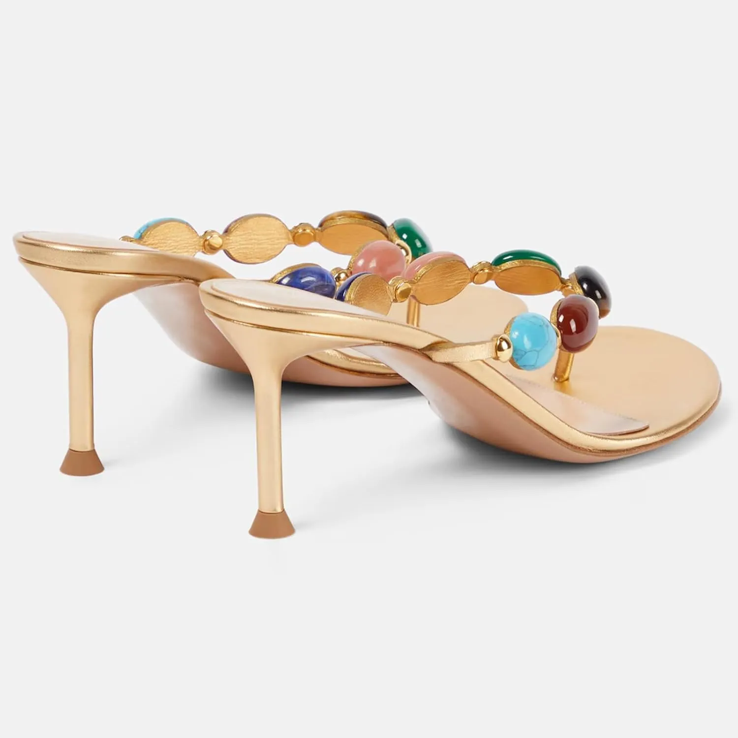 Women's Jewelled Thong Strappy Sandal Summer Mules Mid Kitten Heels Flip Flop Open Toe Fashion Wedding Party Dress Thong Shoes