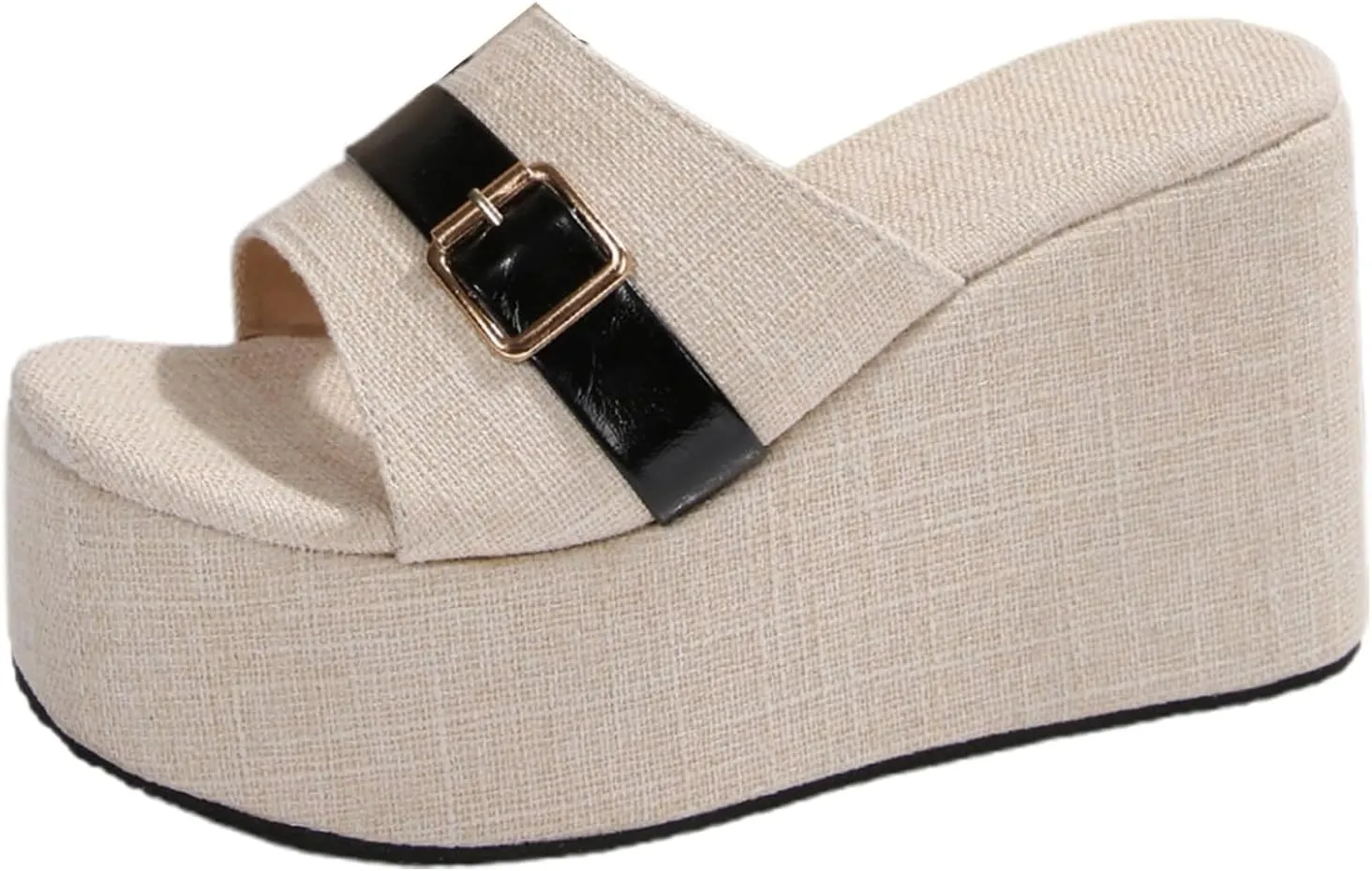 Women's Open Toe High Heel Slide Sandals Comfortable Footbed Summer Fashion Slippers for Dating Vacation Casual Wear