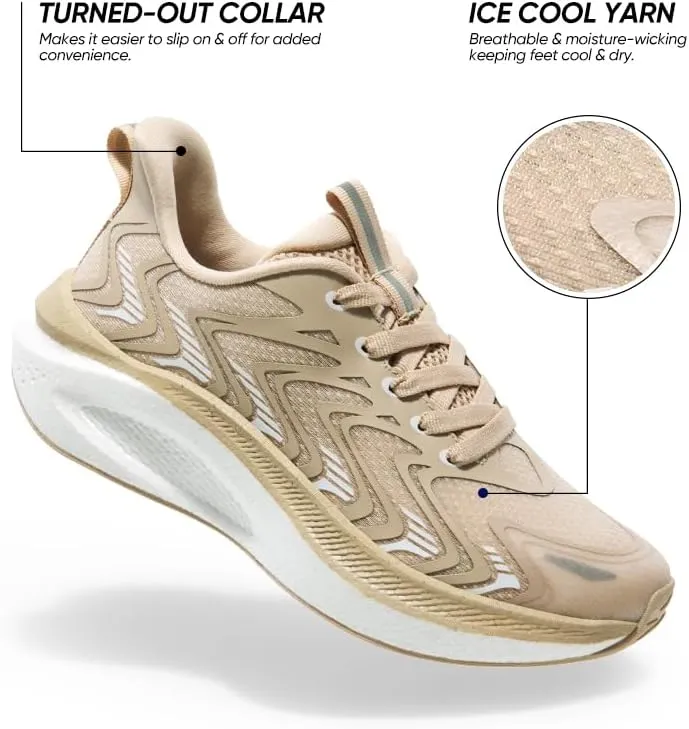 Women's Running Walking Tennis Shoes Comfortable Non-Slip FlyLife Breathable Athletic Workout Gym Cross Trainer Sports Sneakers